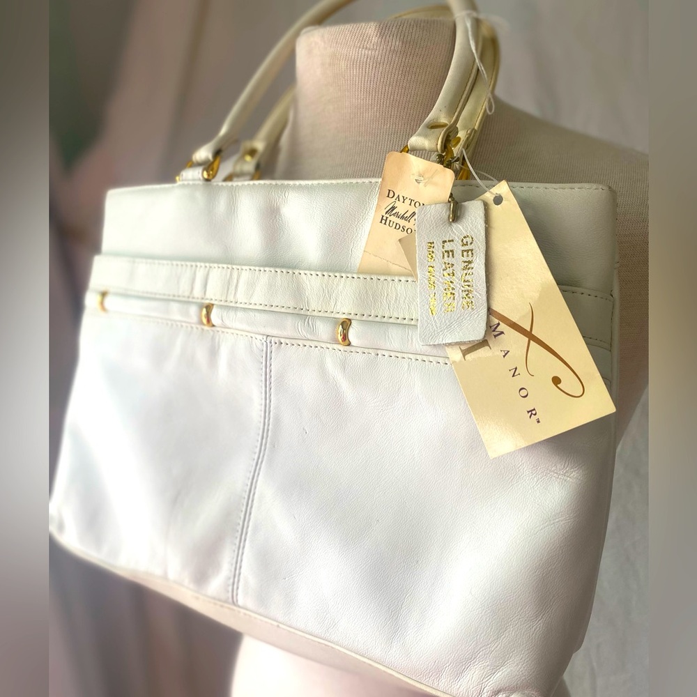 Vintage, white leather, field Manor, Dayton/Hudson‘s/Marshall Fields handbag NWT